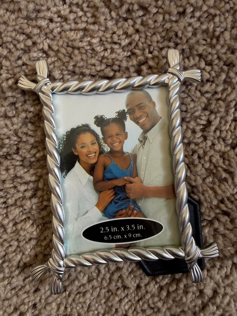 Silver Twisted Rope Photo Frame - 2.5 x 3.5 in